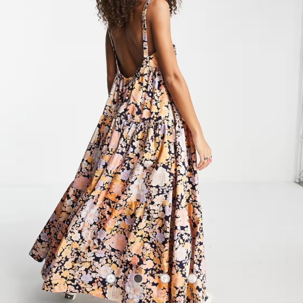 Free People Floral Maxi Dress in Yellow and Black - Picture 5 of 6